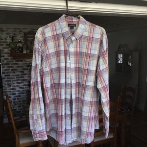 ~LANDS END~ MULTICOLORED PLAID SHIRT